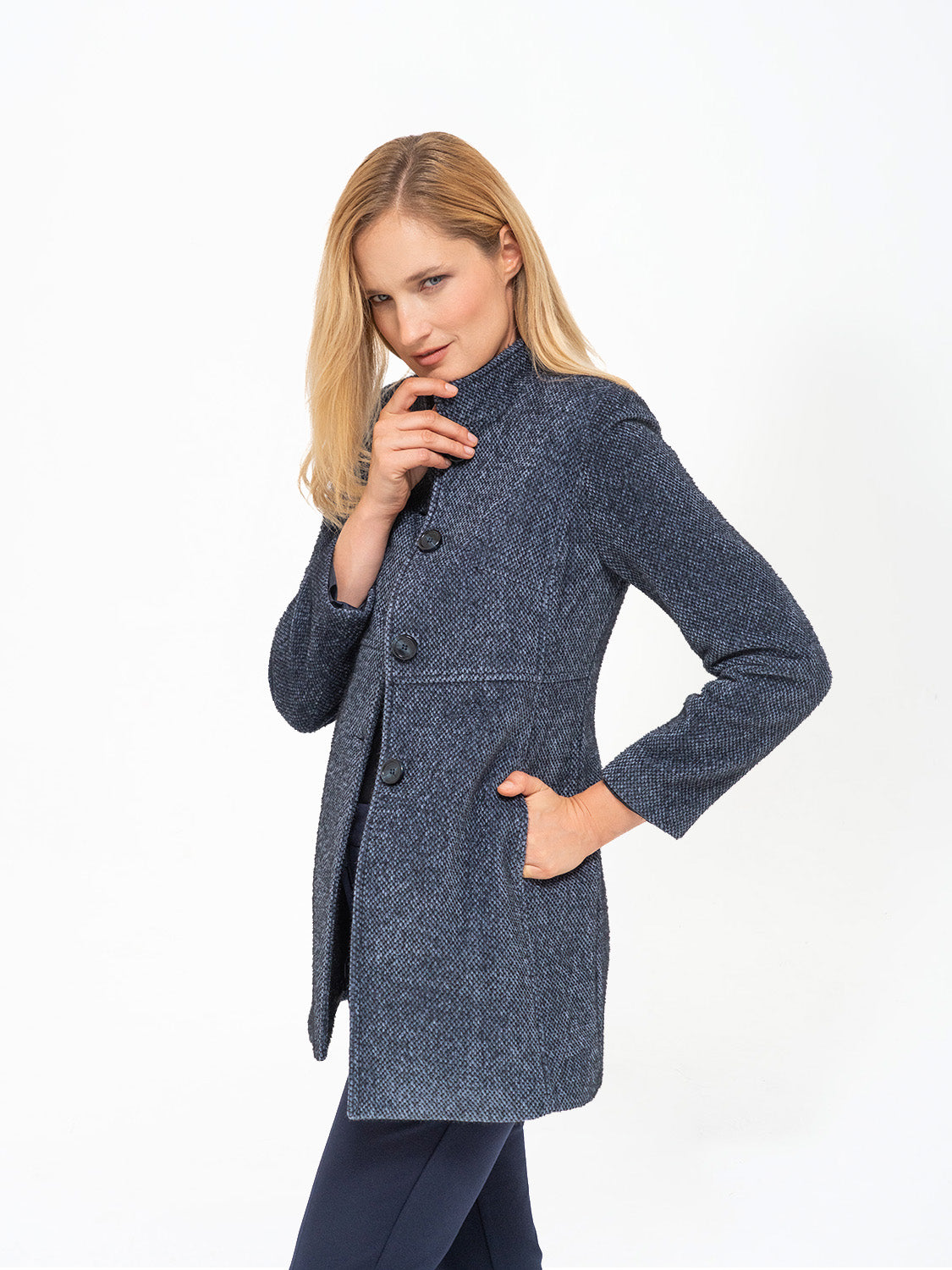 CAPPOTTO TESSUTO MORBIDO BLU