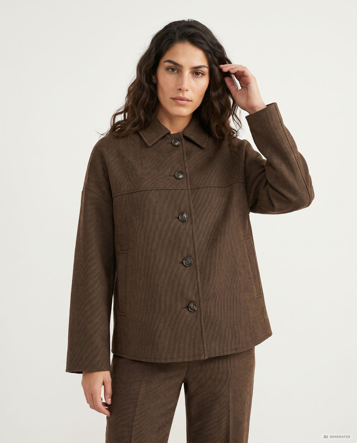CAPPETTA NEOPRENE FANTASIA TWILL - MARRONE