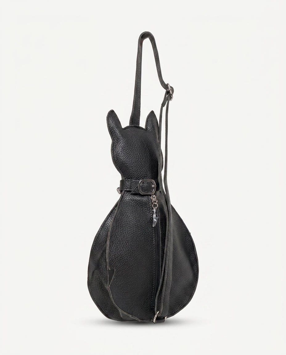 BORSA TRACOLLA REGOLABILE - GATTO NERO