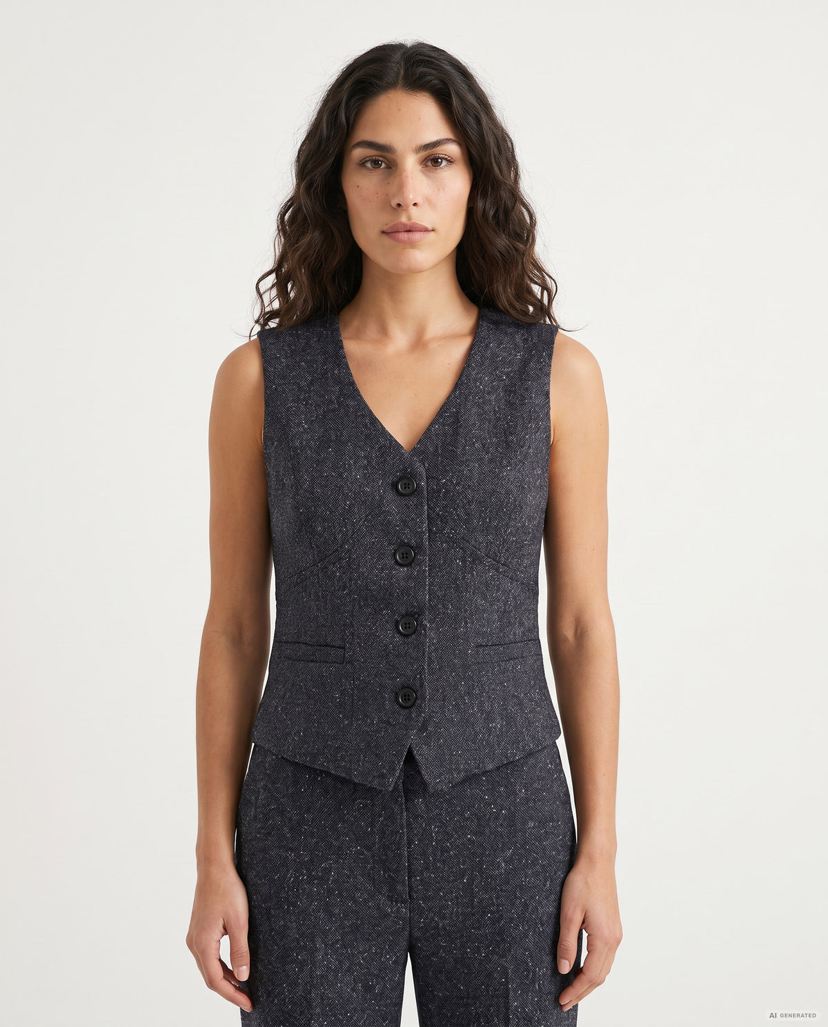 GILET TAORMINA MELANGE - BLU