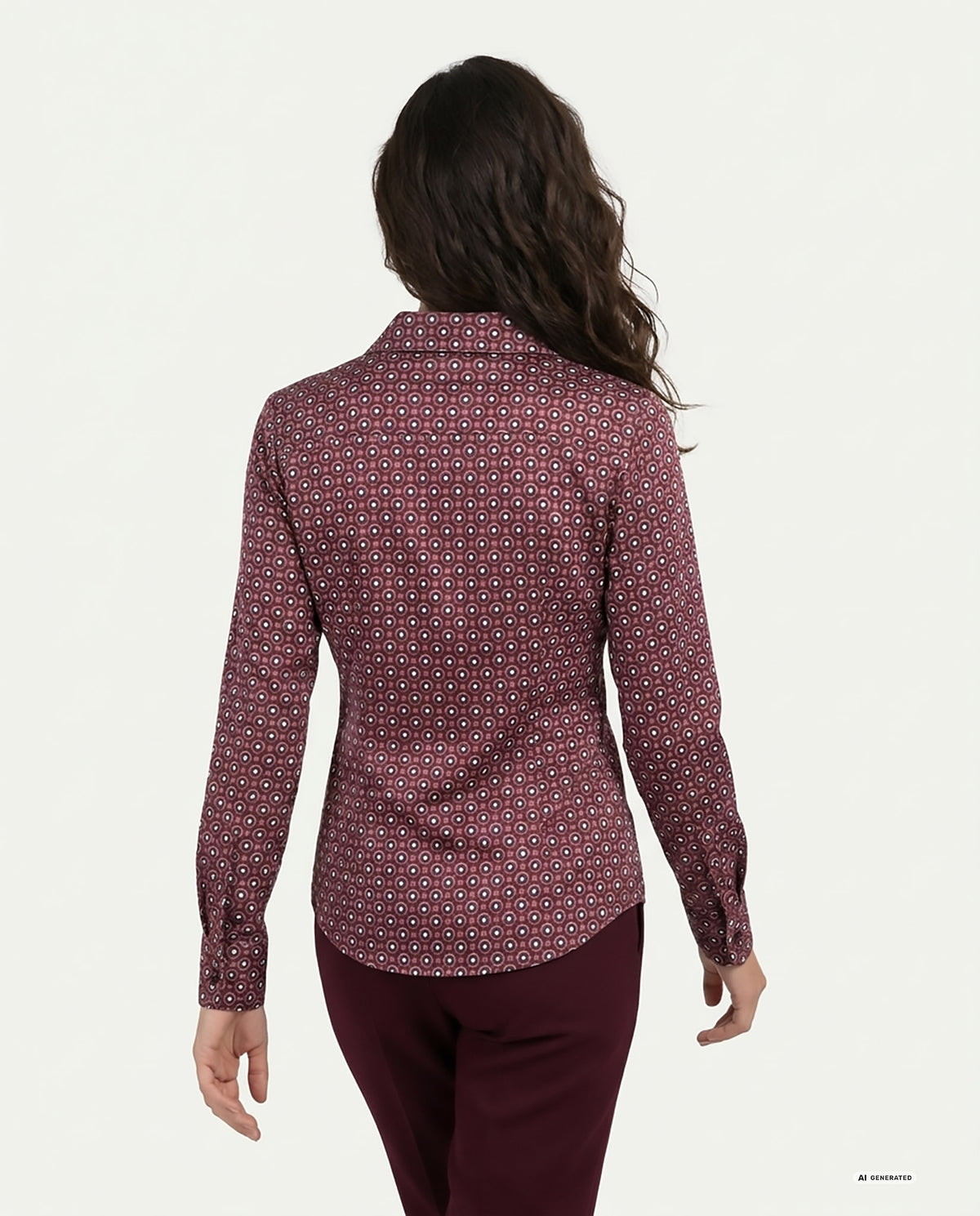 CAMICIA FANTASIA GEOMETRICA - BORDEAUX