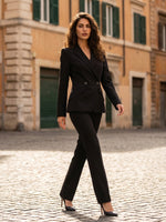pantalone tecnico a zampetta - nero