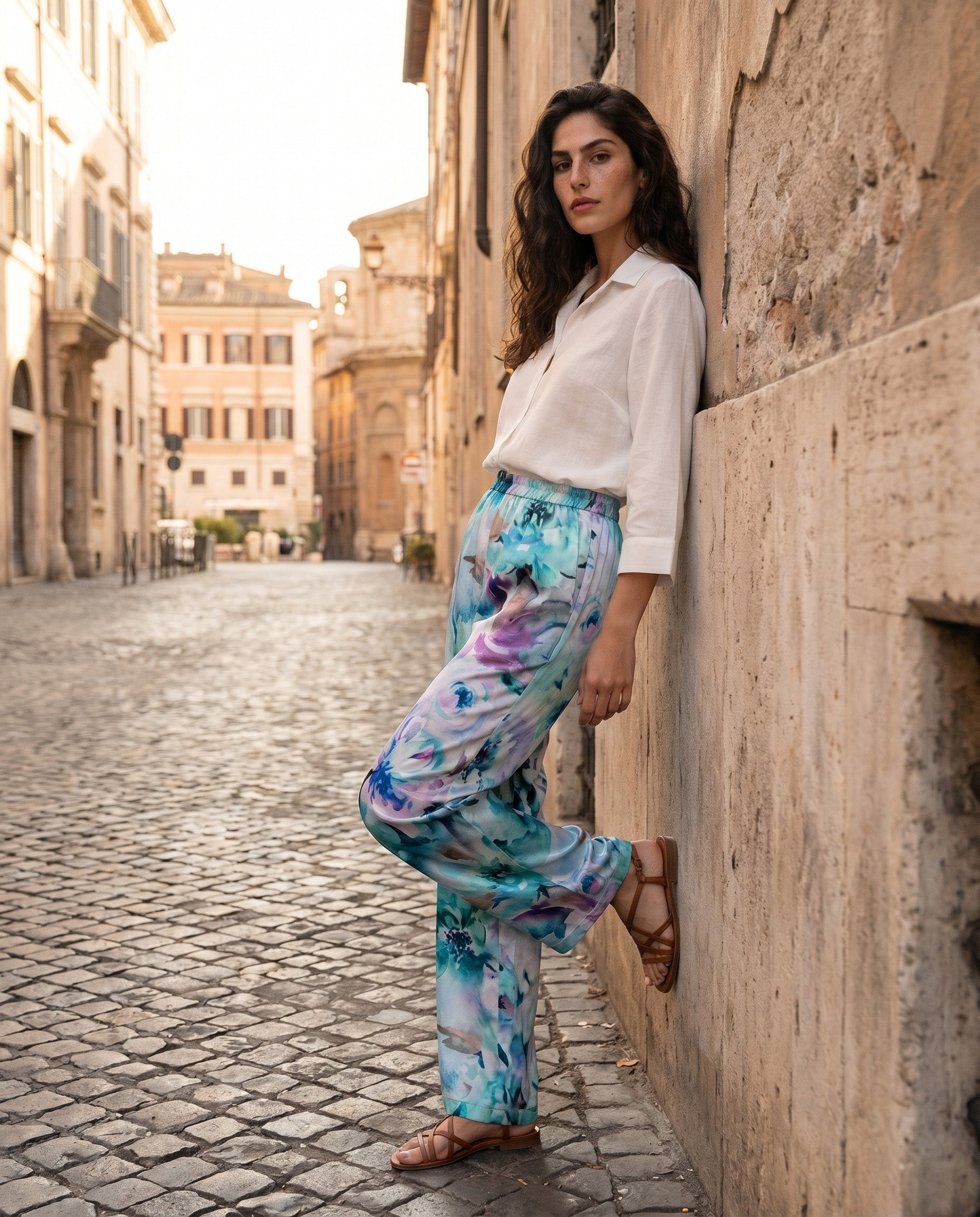 pantalone a fiori - fiorato