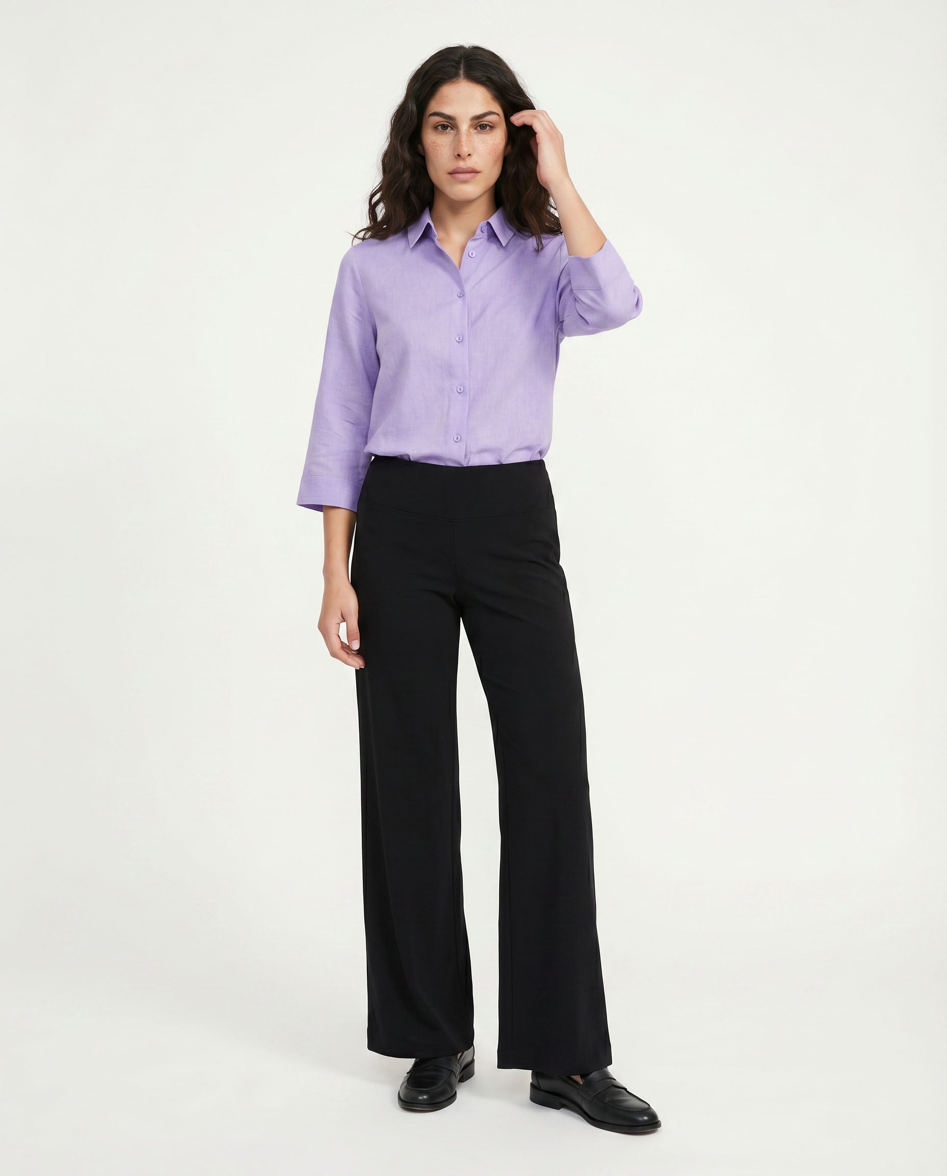 camicia tinta unita - lilla