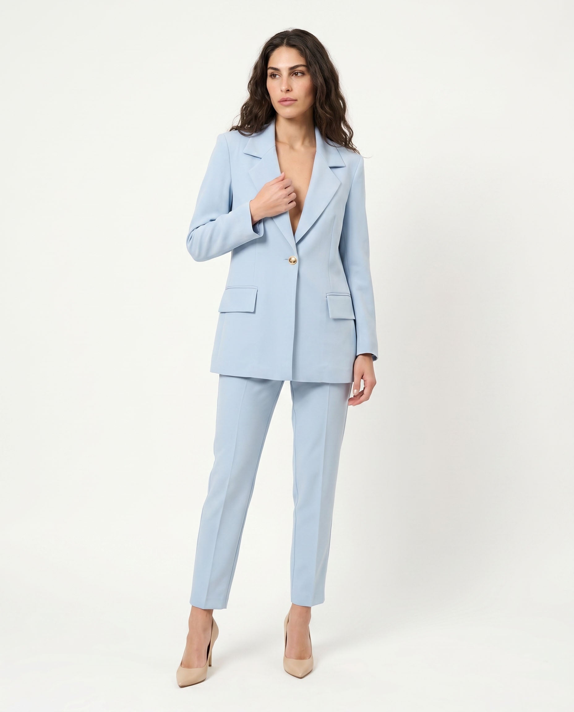 pantalone enea fluido - celeste