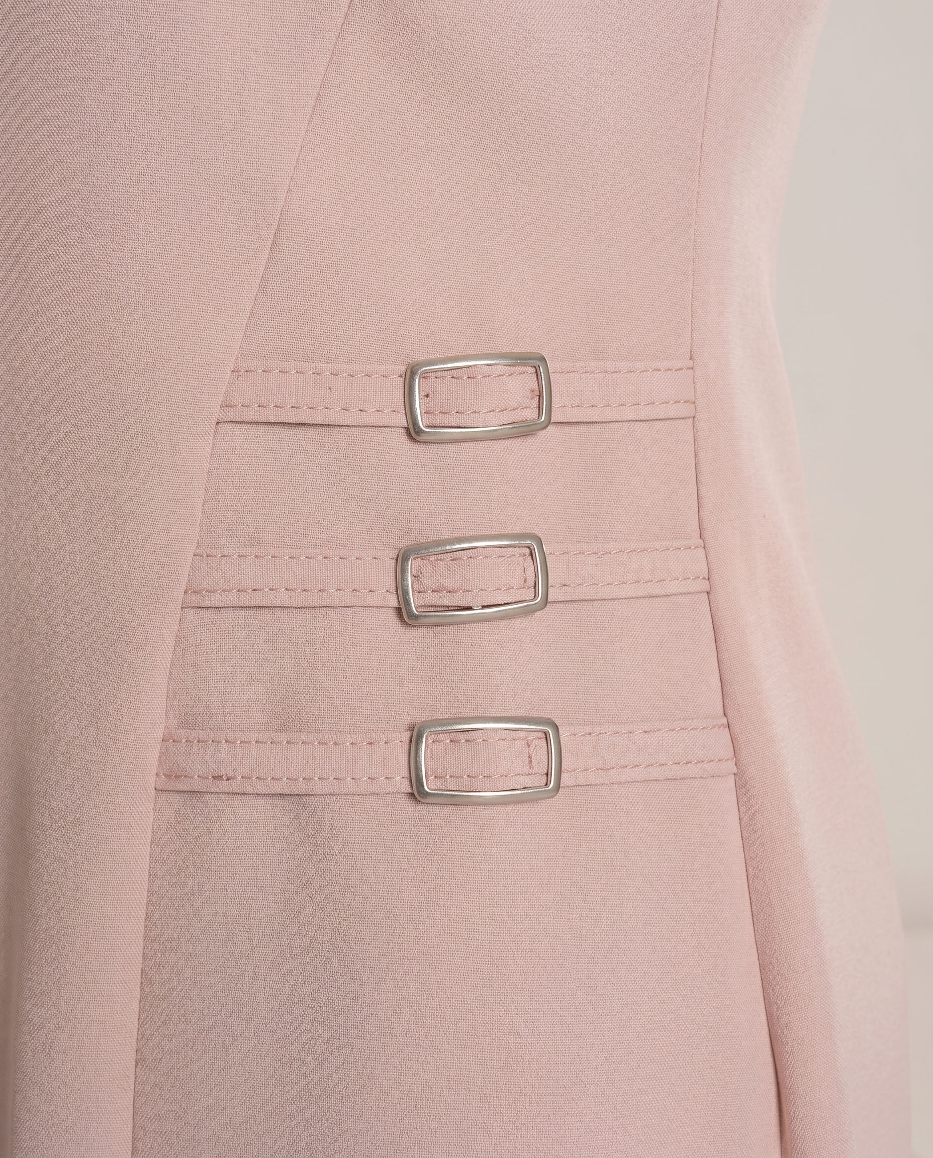 abito mezza manica con cinturini - rosa