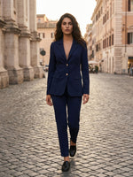 pantalone enea in viscosa - blu