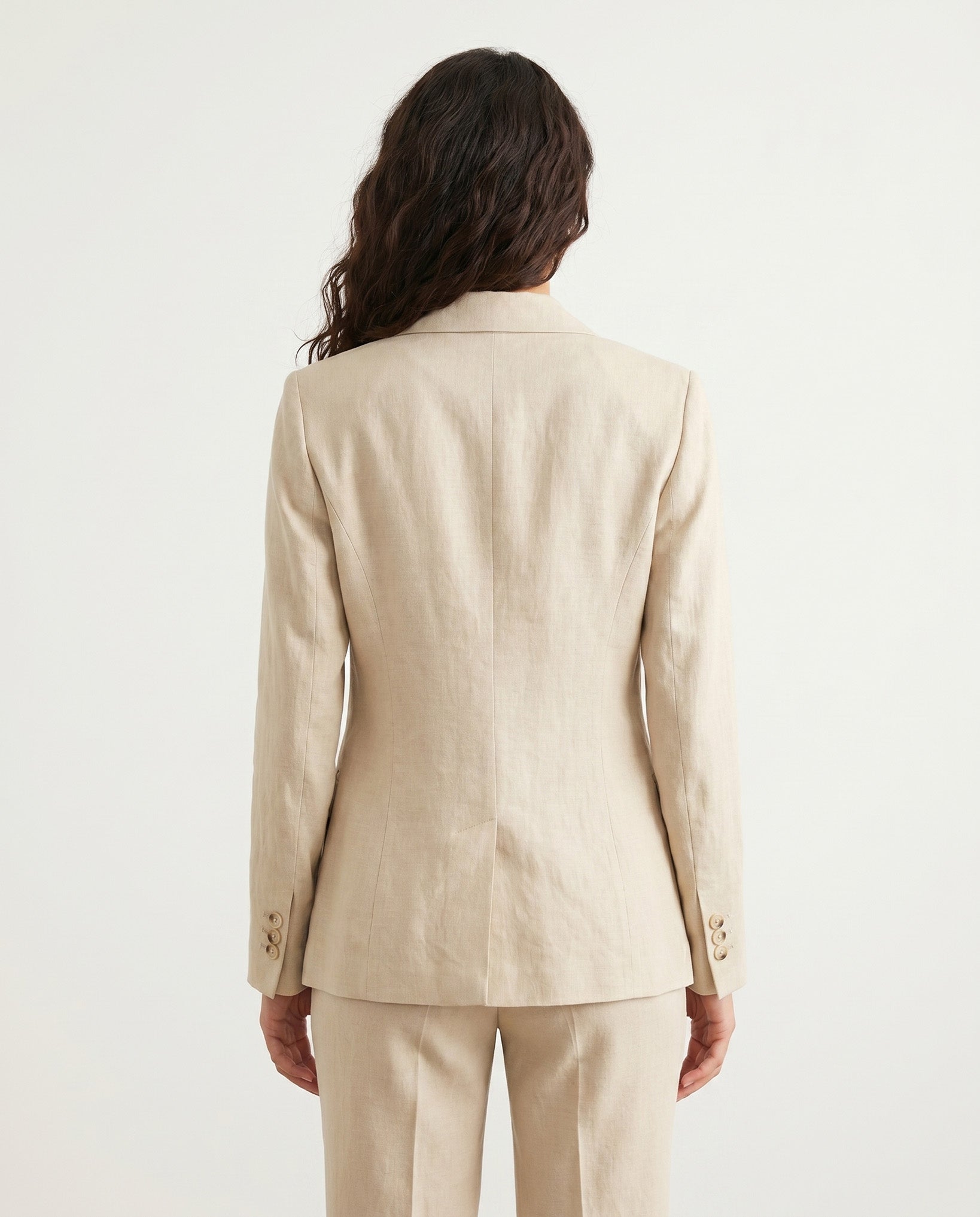 GIACCA LINO TINTA UNITA - BEIGE