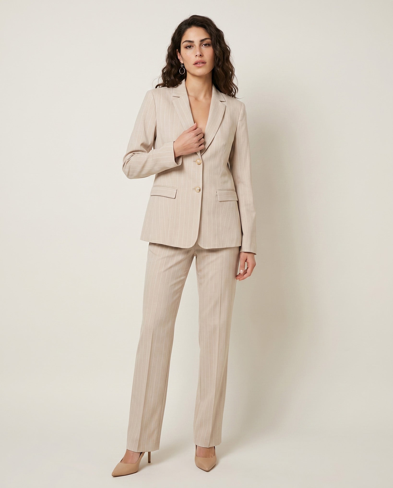 PANTALONE GESSATO - BEIGE