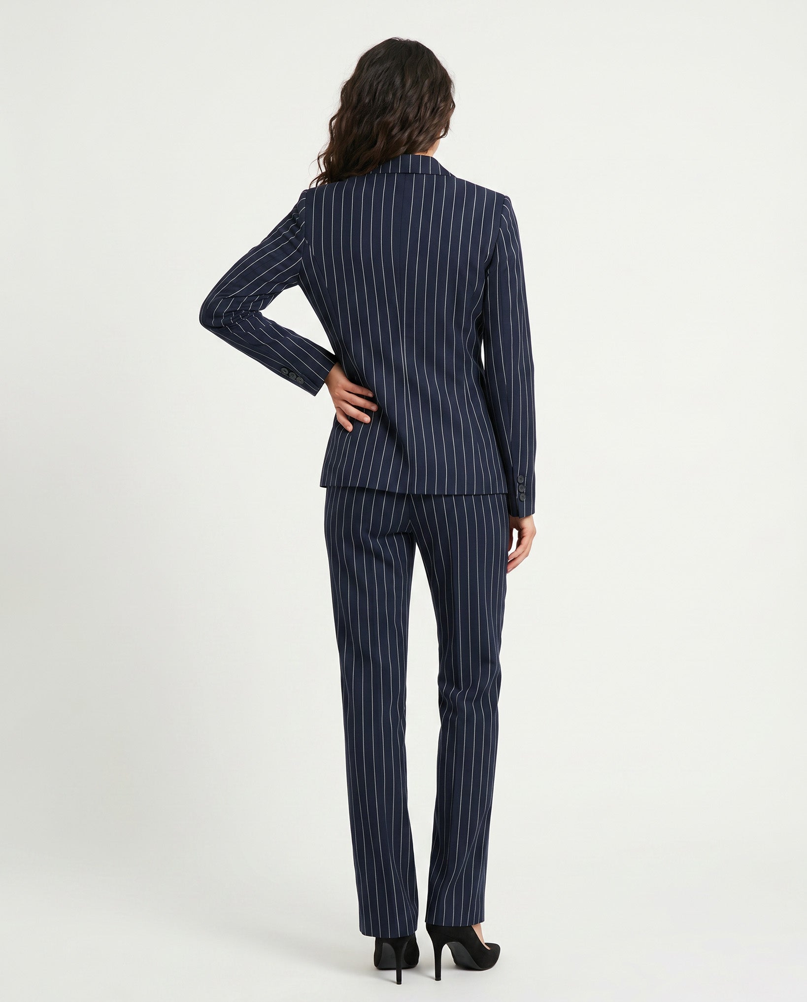 PANTALONE GESSATO - BLU