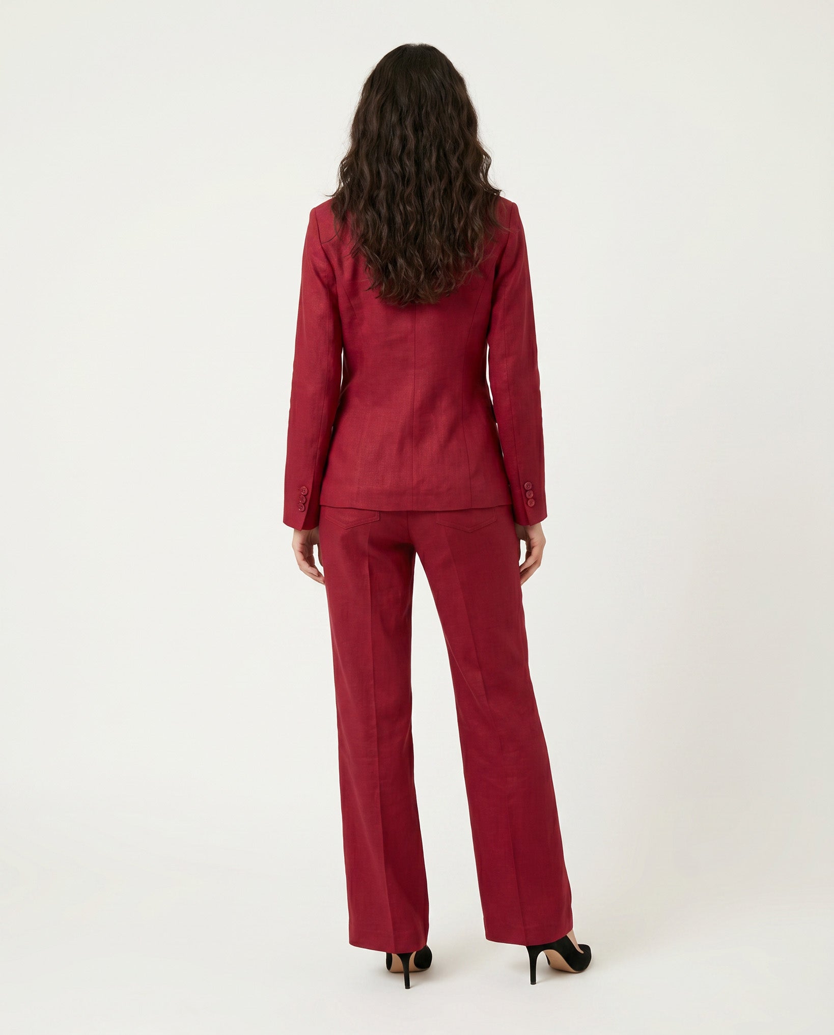 PANTALONE LINO ZAMPA - BORDEAUX