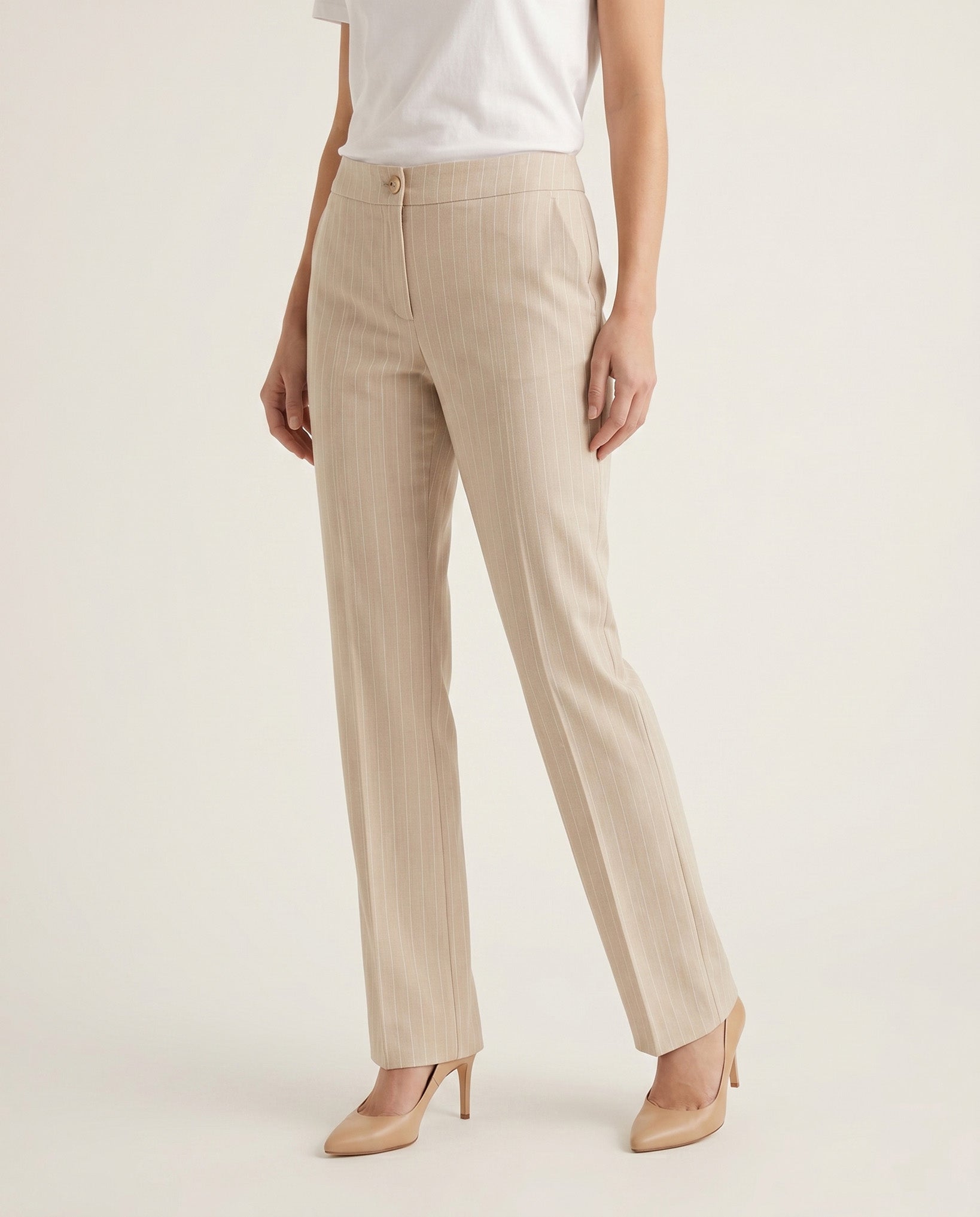 PANTALONE GESSATO - BEIGE