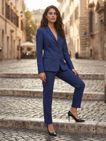 PANTALONE SPACCHETTO LINO - BLU