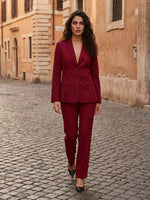 PANTALONE LINO ZAMPA - BORDEAUX
