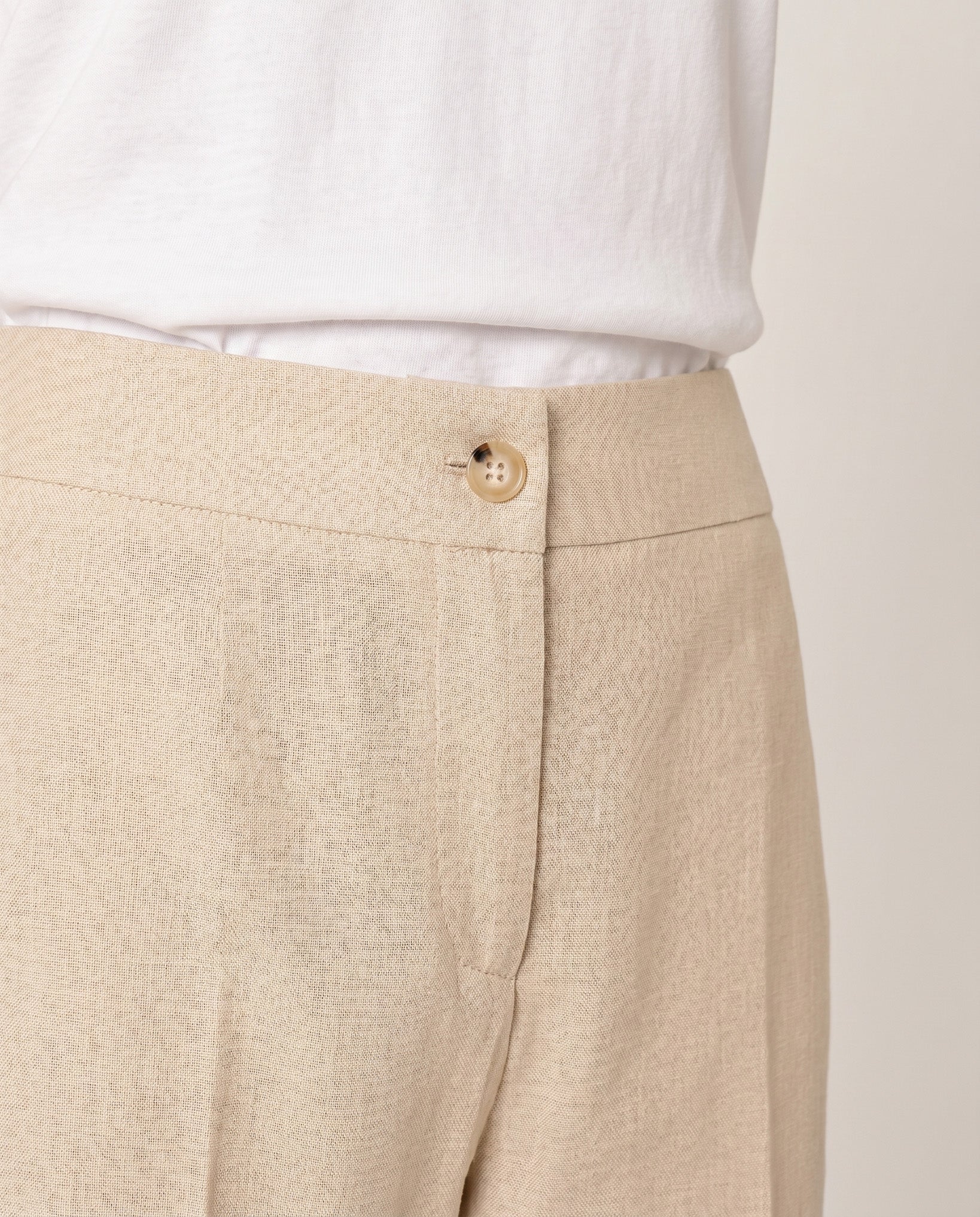 PANTALONE LINO ZAMPA - BEIGE