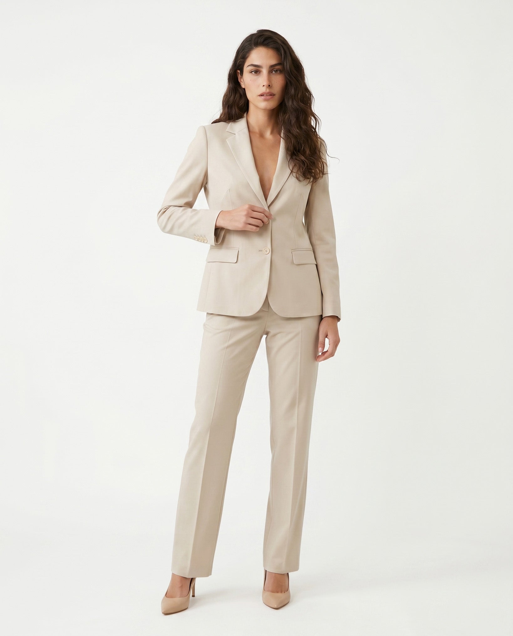 PANTALONE ZAMPETTA SATIN COMPACT - BEIGE
