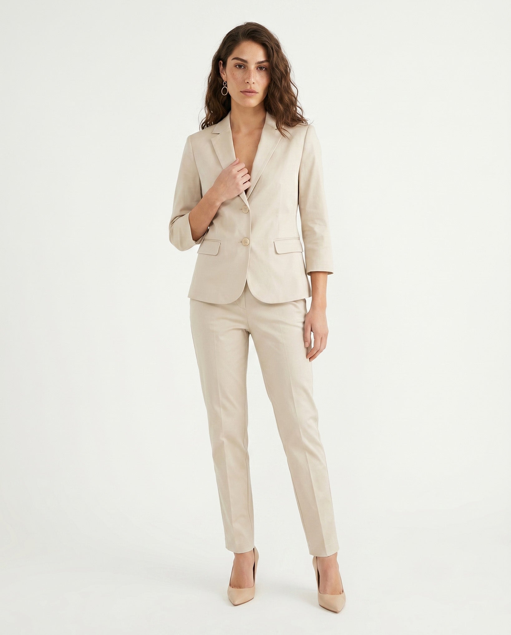PANTALONE SPACCHETTO COTONE SATIN COMPACT - BEIGE