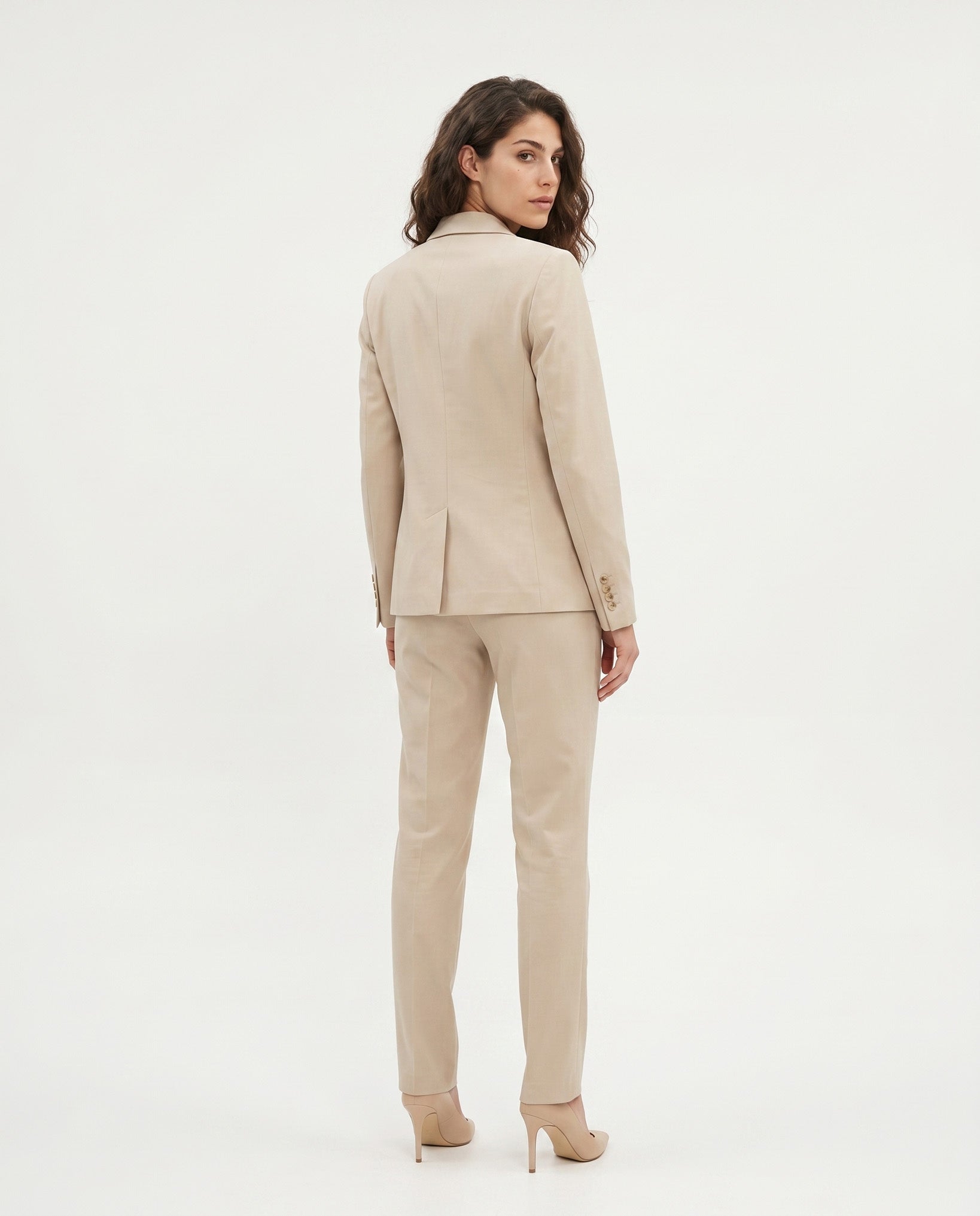 PANTALONE SPACCHETTO COTONE SATIN COMPACT - BEIGE