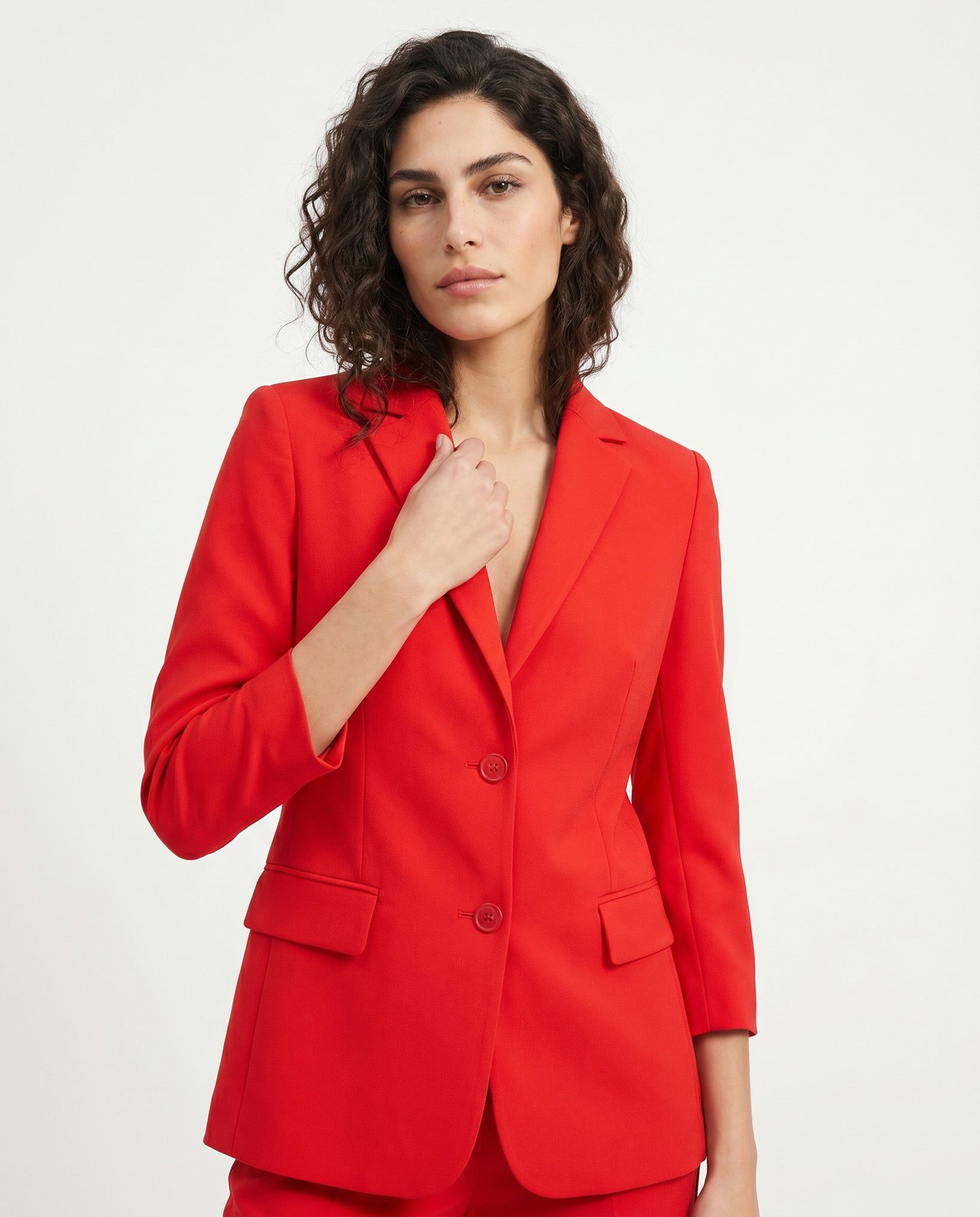 GIACCA COTONE SATIN COMPACT - ROSSO