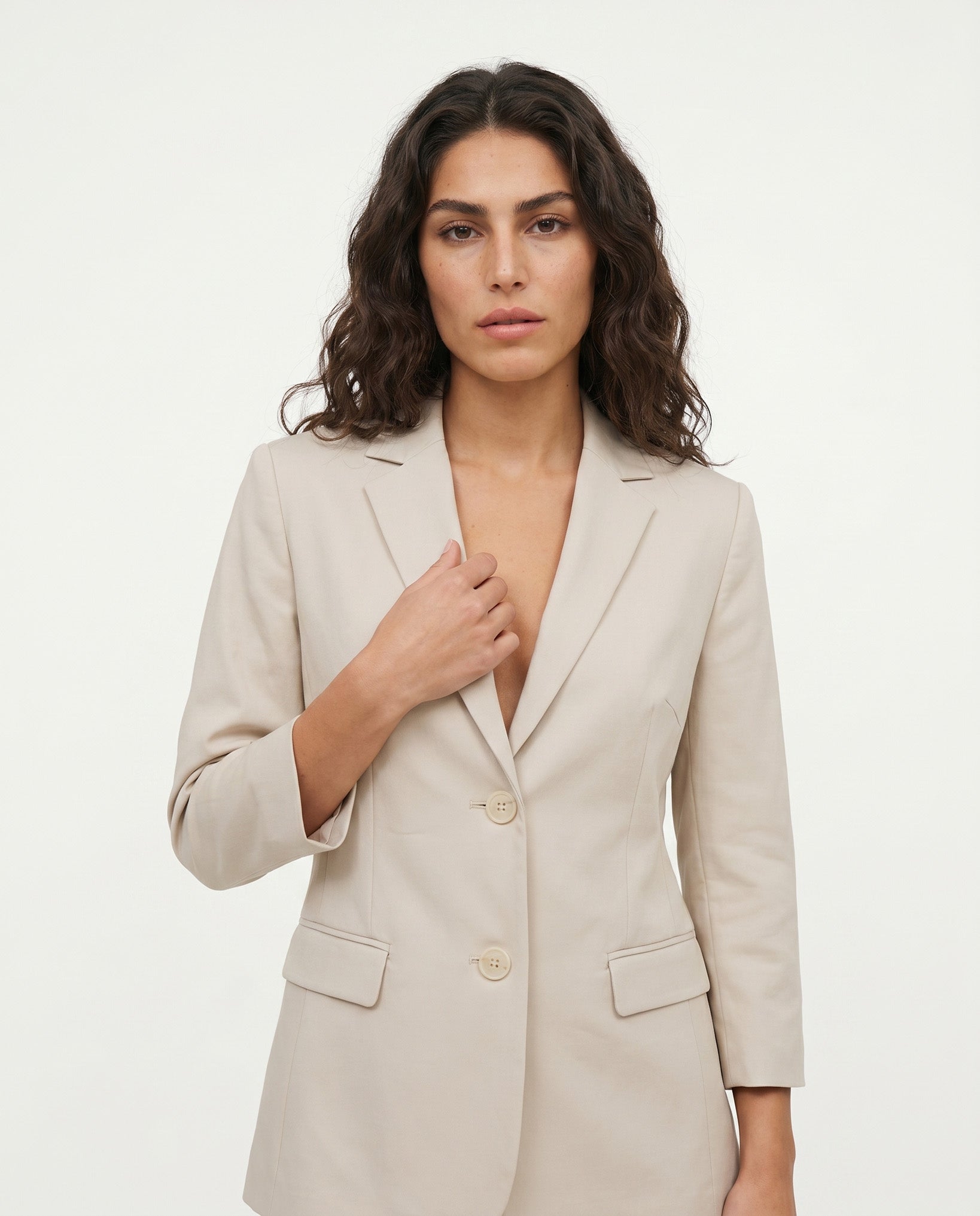 GIACCA COTONE SATIN COMPACT - BEIGE