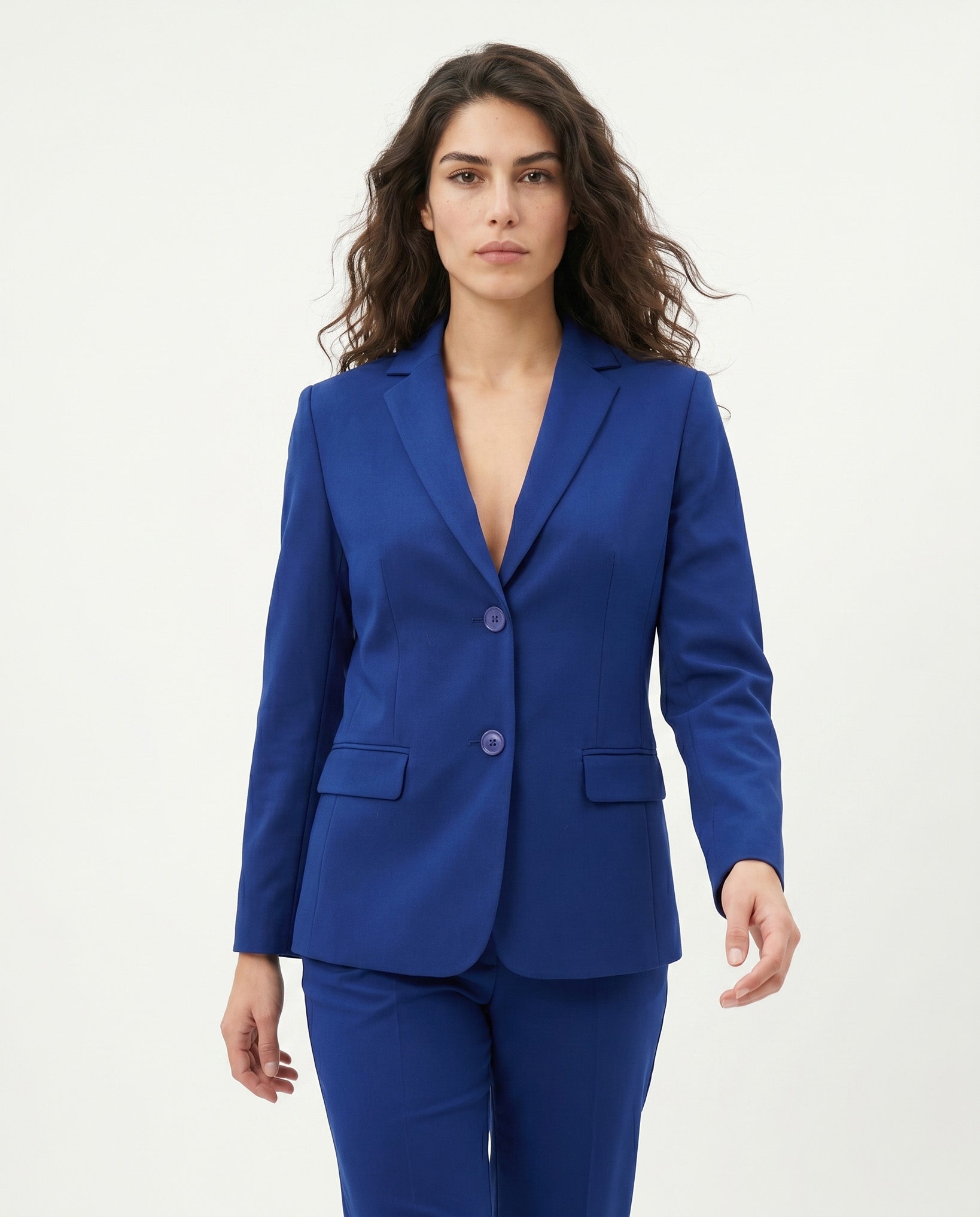 GIACCA COTONE SATIN COMPACT - BLU