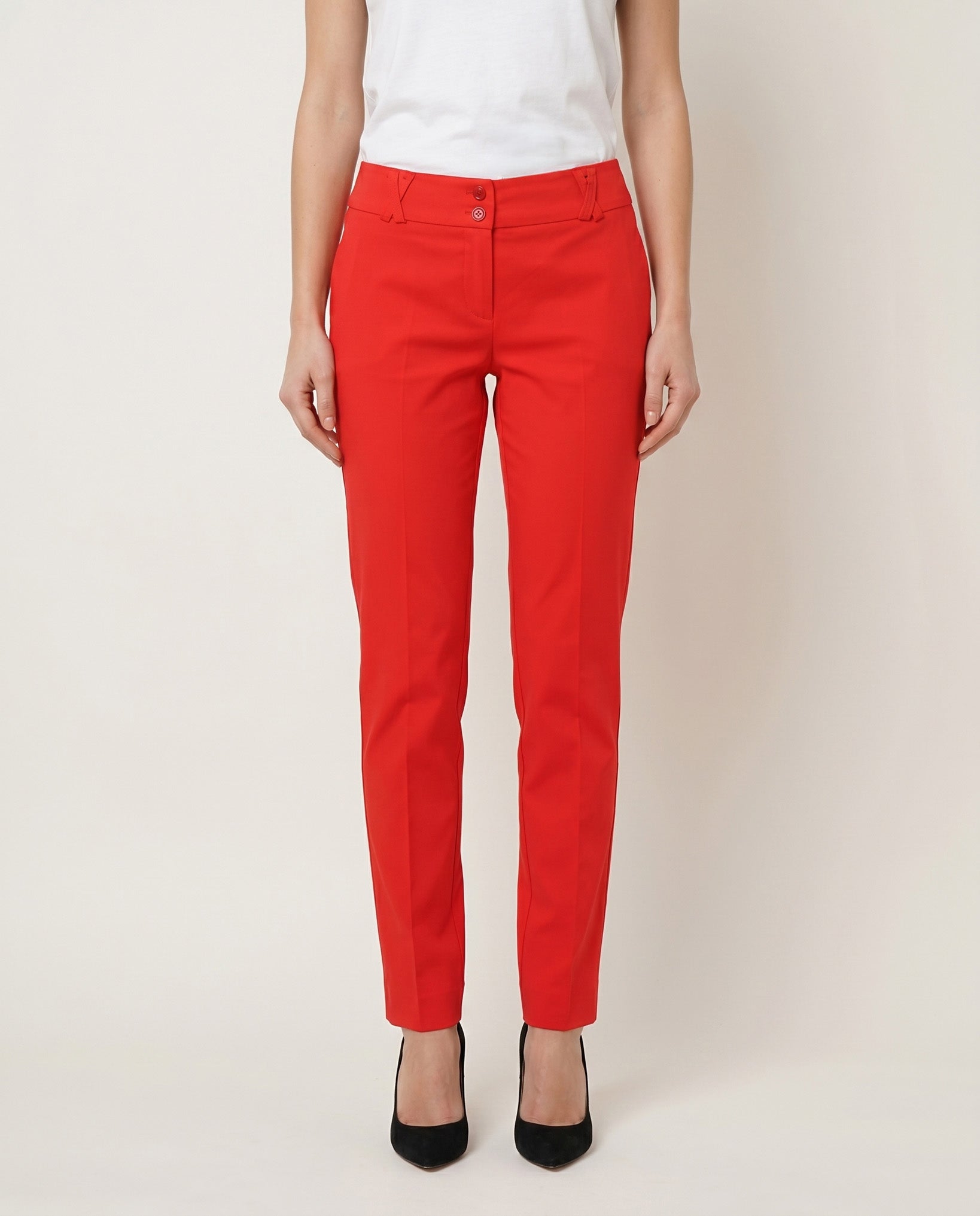 PANTALONE SPACCHETTO COTONE SATIN COMPACT - ROSSO