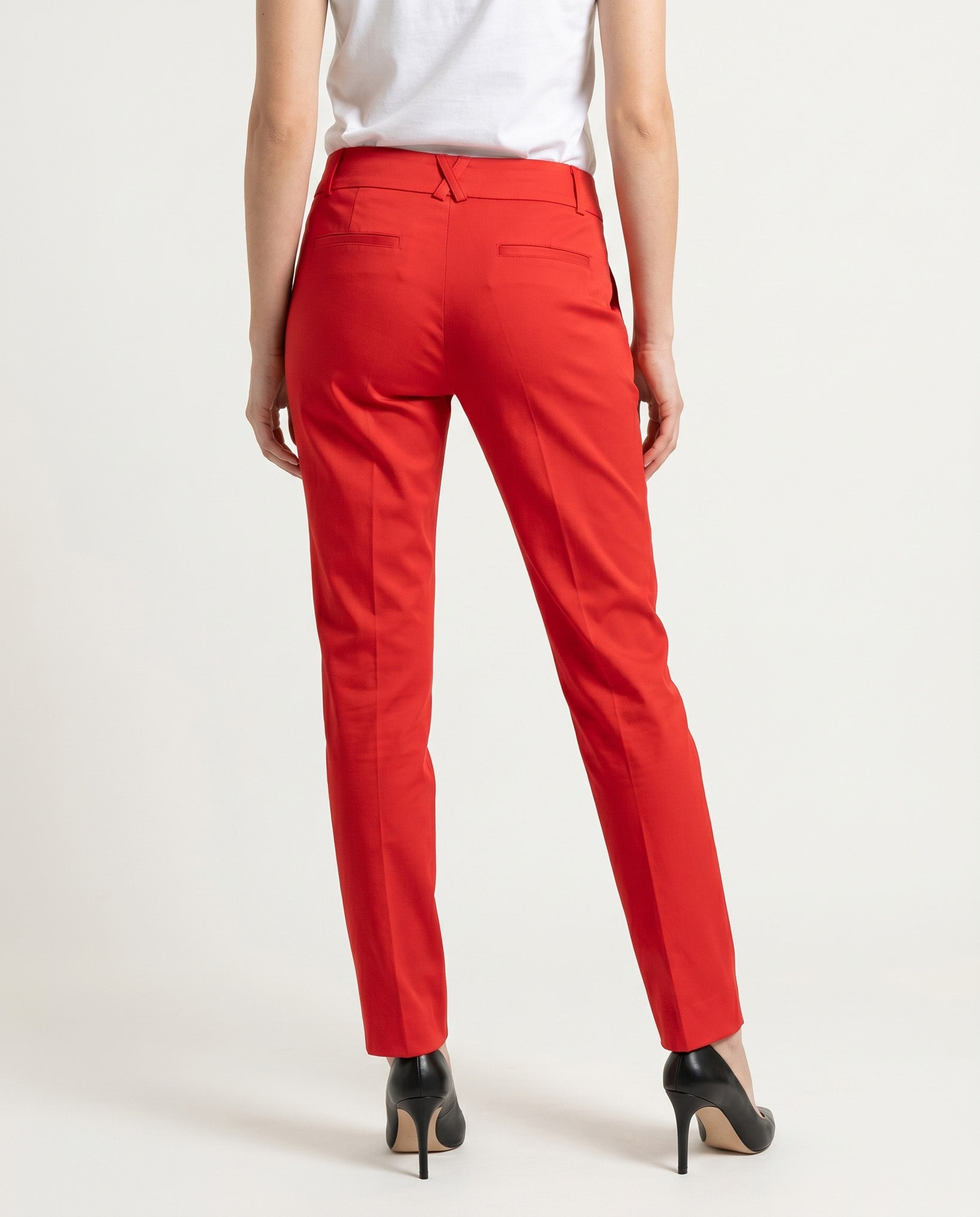 PANTALONE SPACCHETTO COTONE SATIN COMPACT - ROSSO