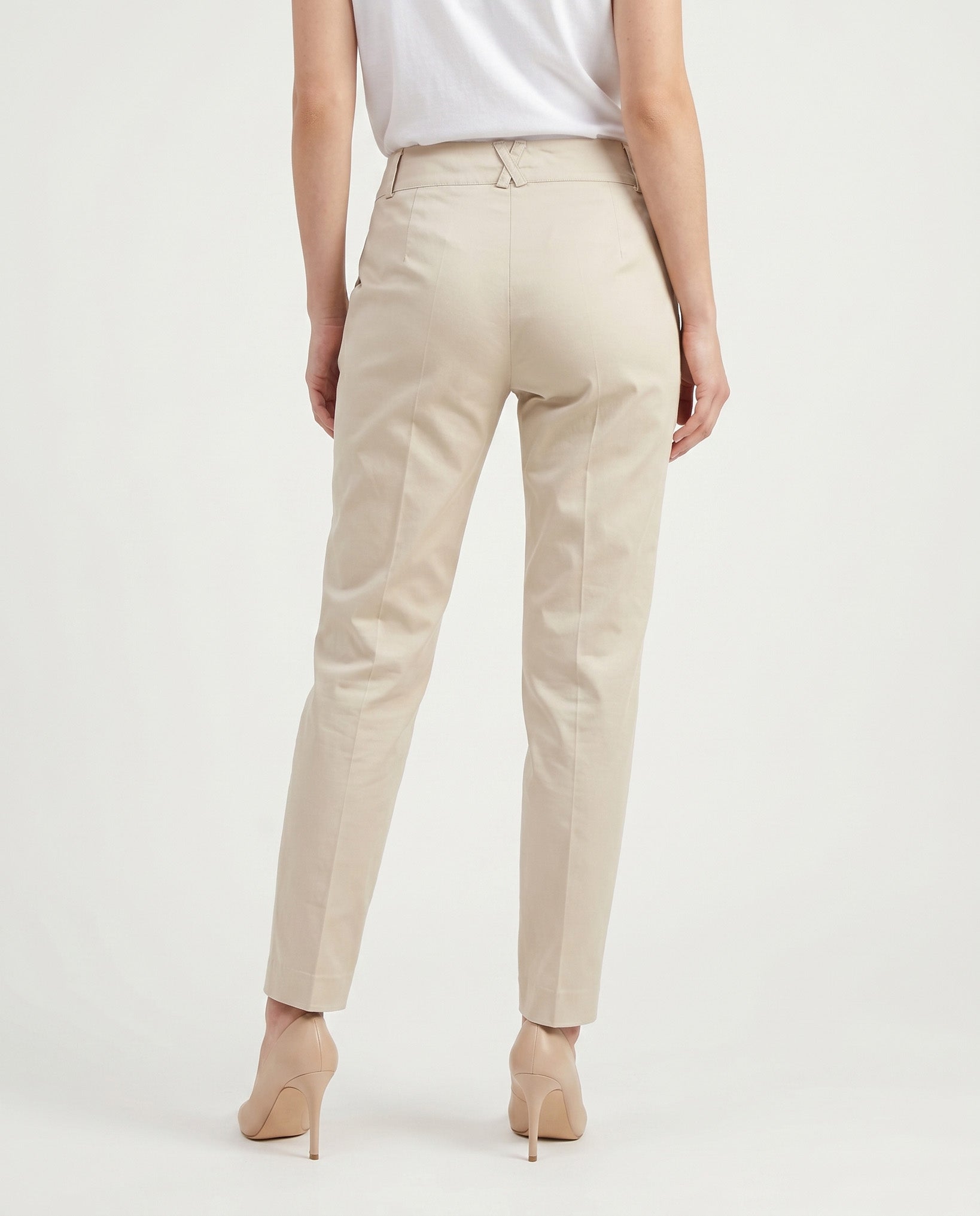 PANTALONE SPACCHETTO COTONE SATIN COMPACT - BEIGE