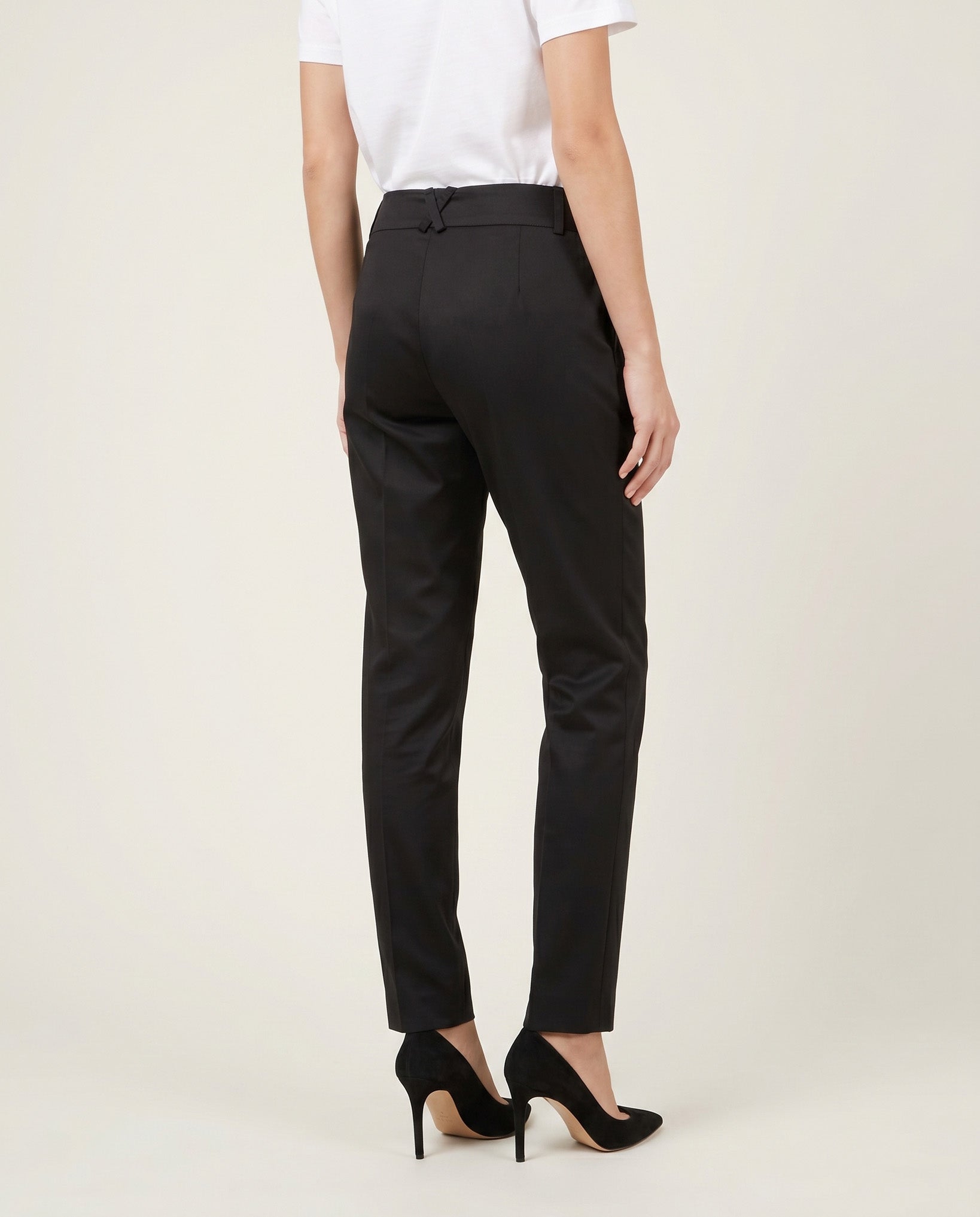 PANTALONE SPACCHETTO COTONE SATIN COMPACT - NERO