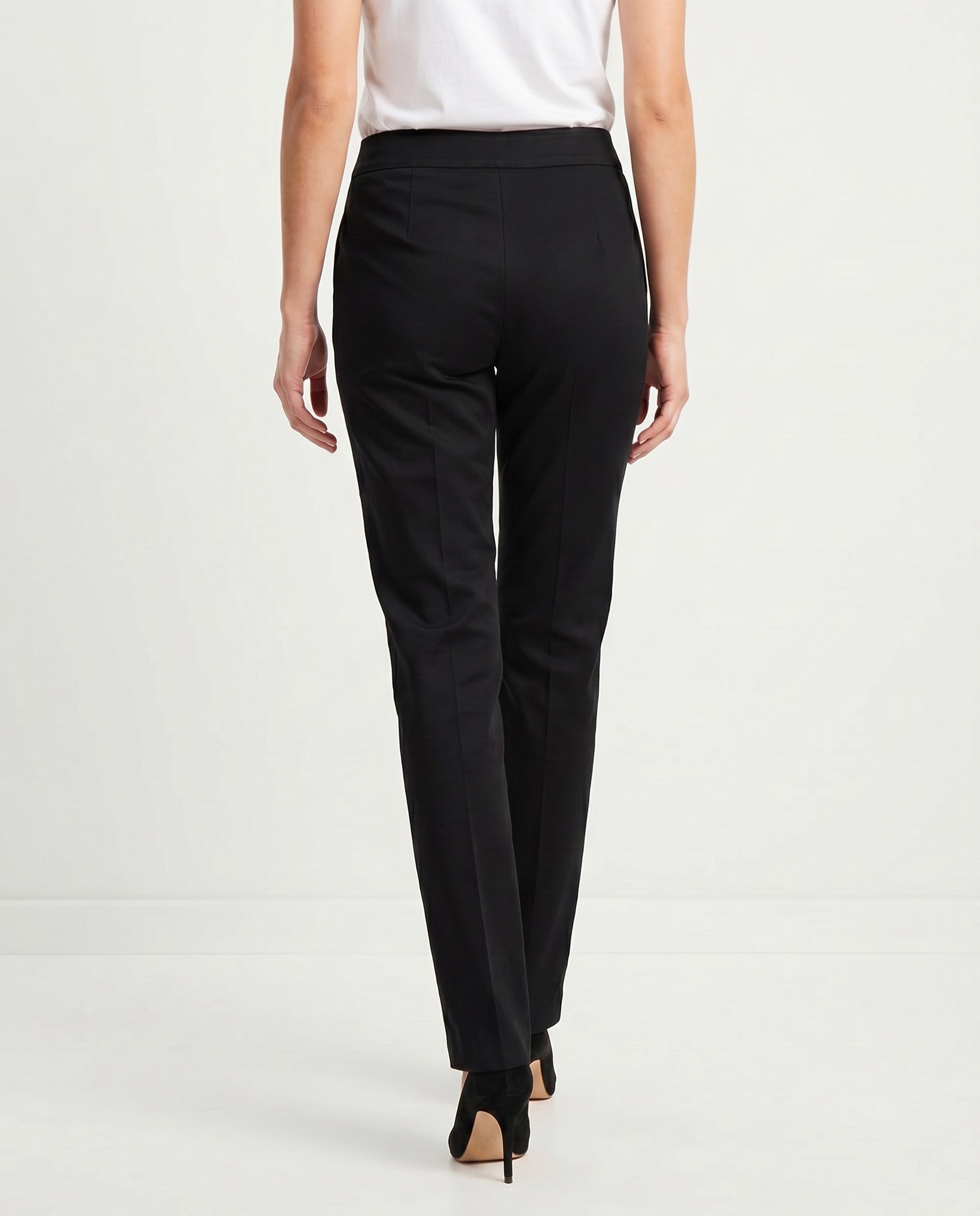 PANTALONE SPACCHETTO COTONE SATIN COMPACT - NERO
