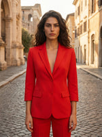 GIACCA COTONE SATIN COMPACT - ROSSO