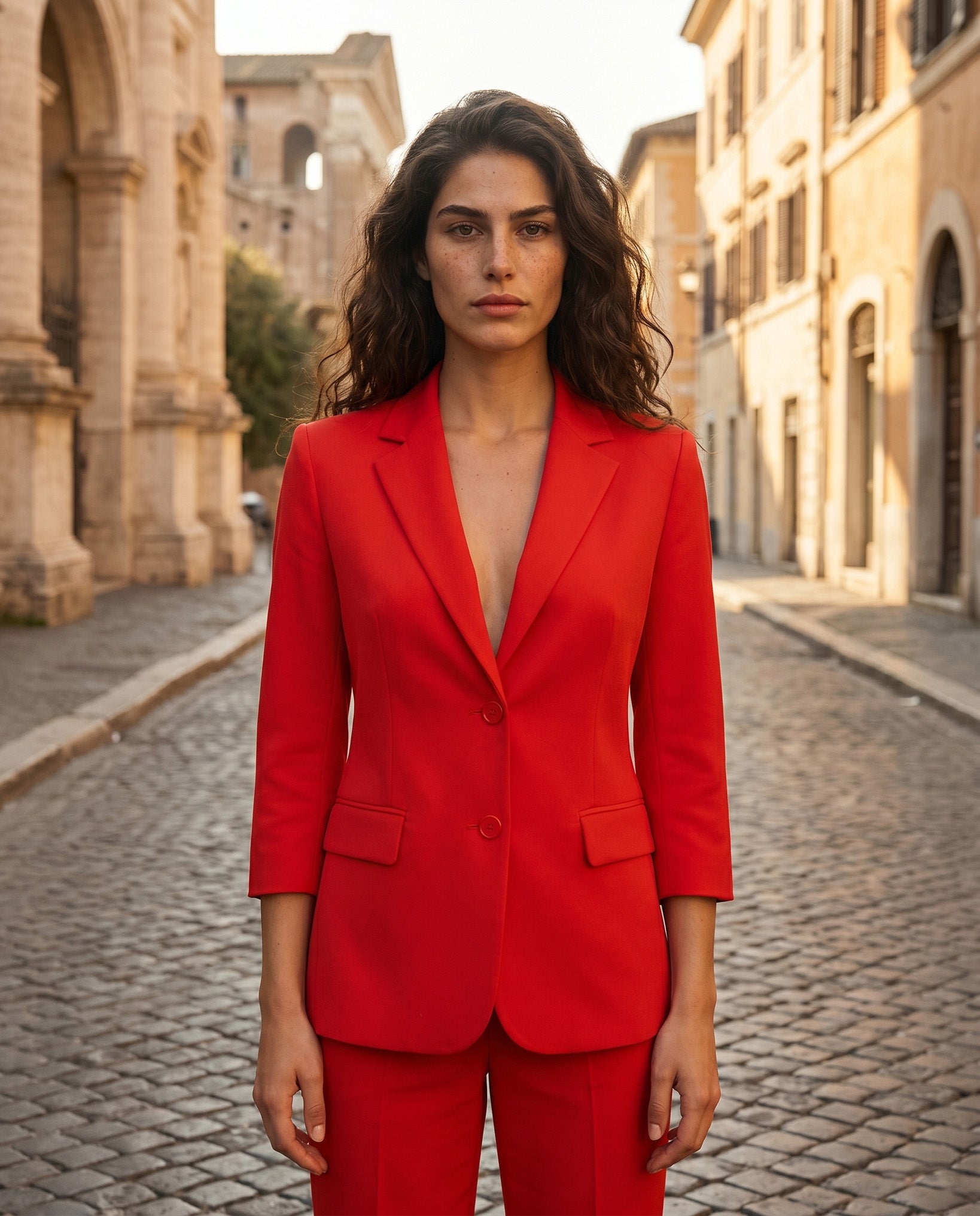 GIACCA COTONE SATIN COMPACT - ROSSO