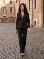PANTALONE ZAMPETTA SATIN COMPACT - NERO