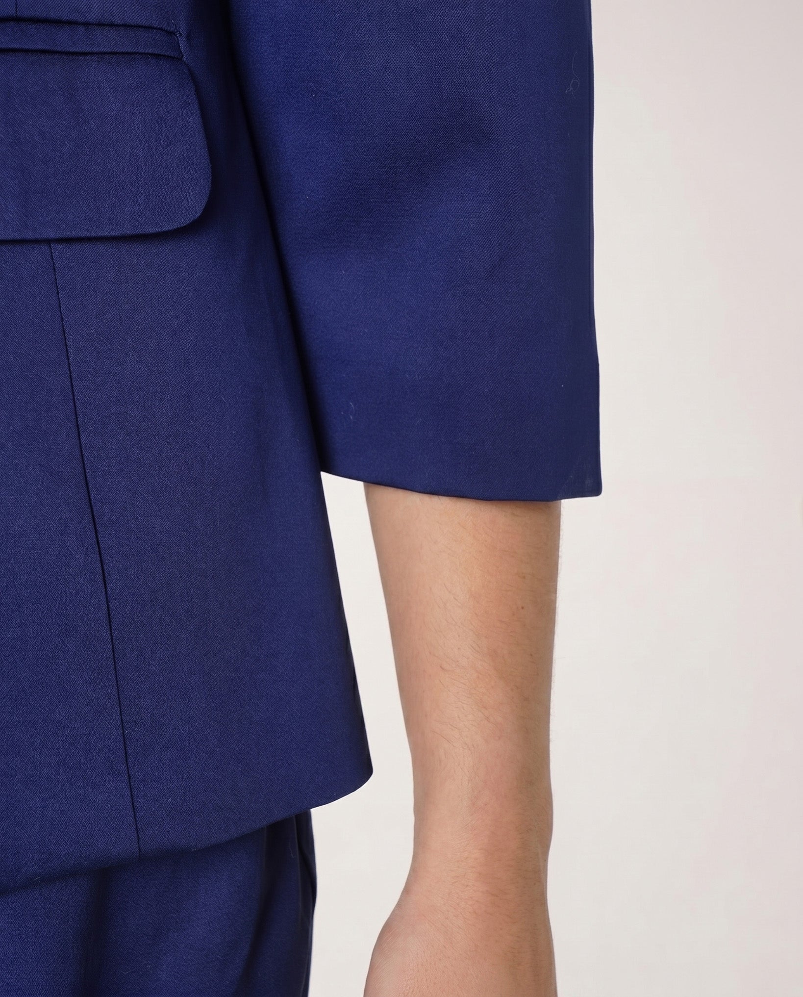 GIACCA COTONE SATIN COMPACT - BLU