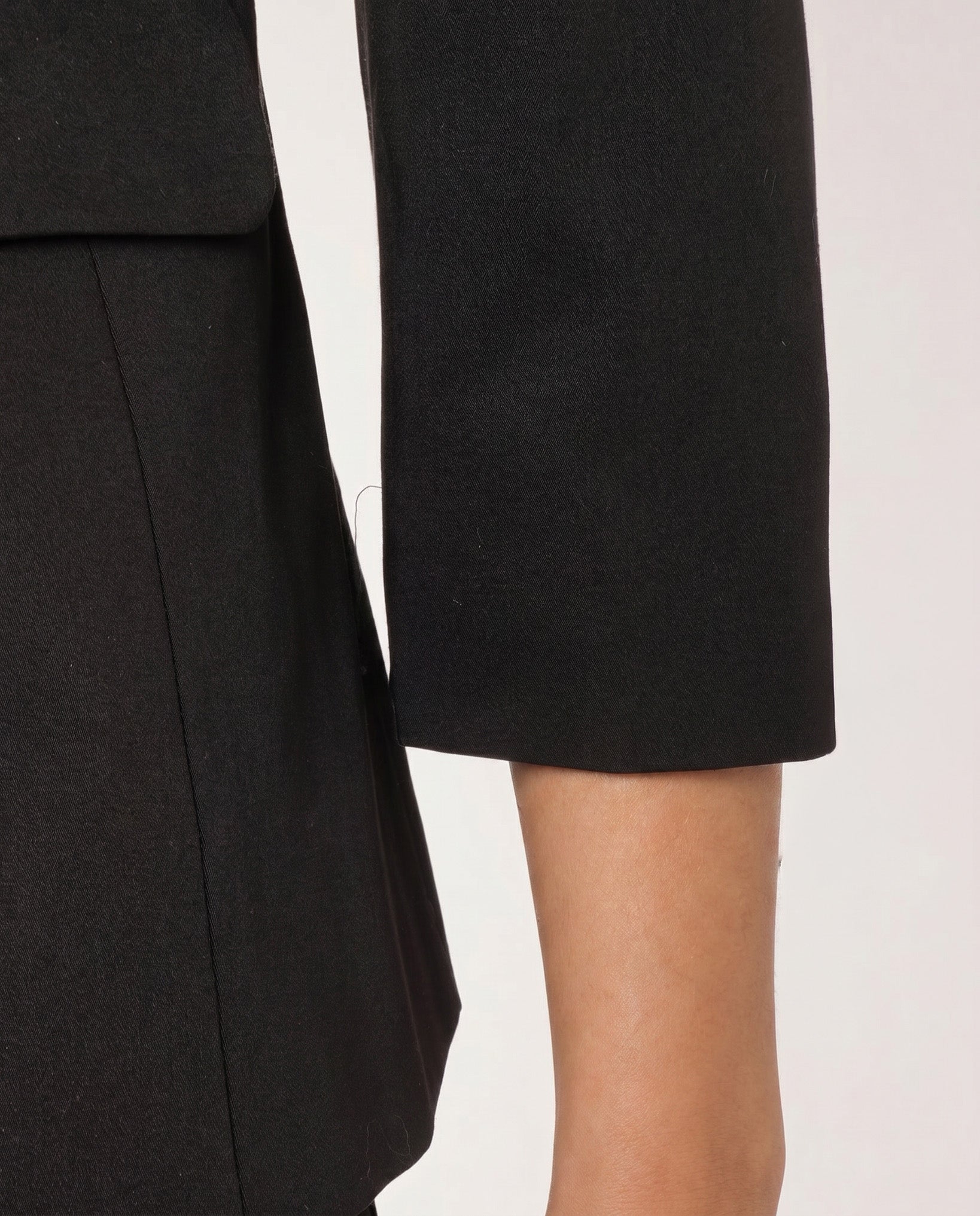 GIACCA COTONE SATIN COMPACT - NERO