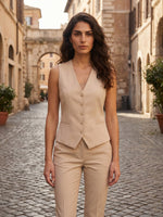 GILET COTONE SATIN COMPACT - BEIGE